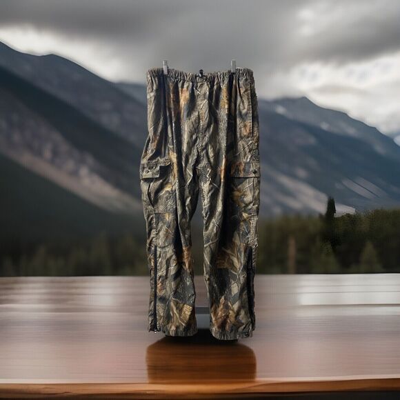 Field and Stream Pants Mens Large Pull on Lined Cargo Camoflauge Hunting Damaged - Picture 1 of 11